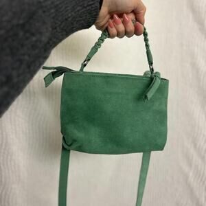 Free People Green Suede Mini Purse Small Shoulder Bag Boho Chic Crossbody Soft